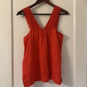 J.Crew Linen Cross Neck Tank Top